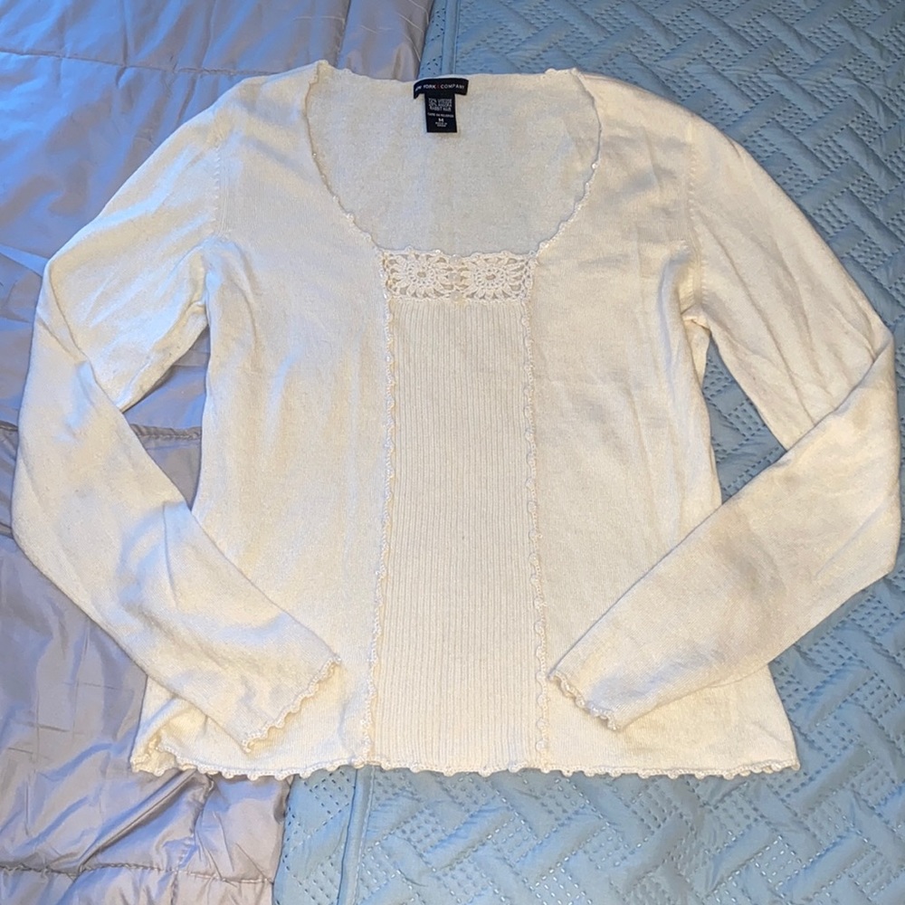 New York & Co. angora blend super soft sweater ivory medium